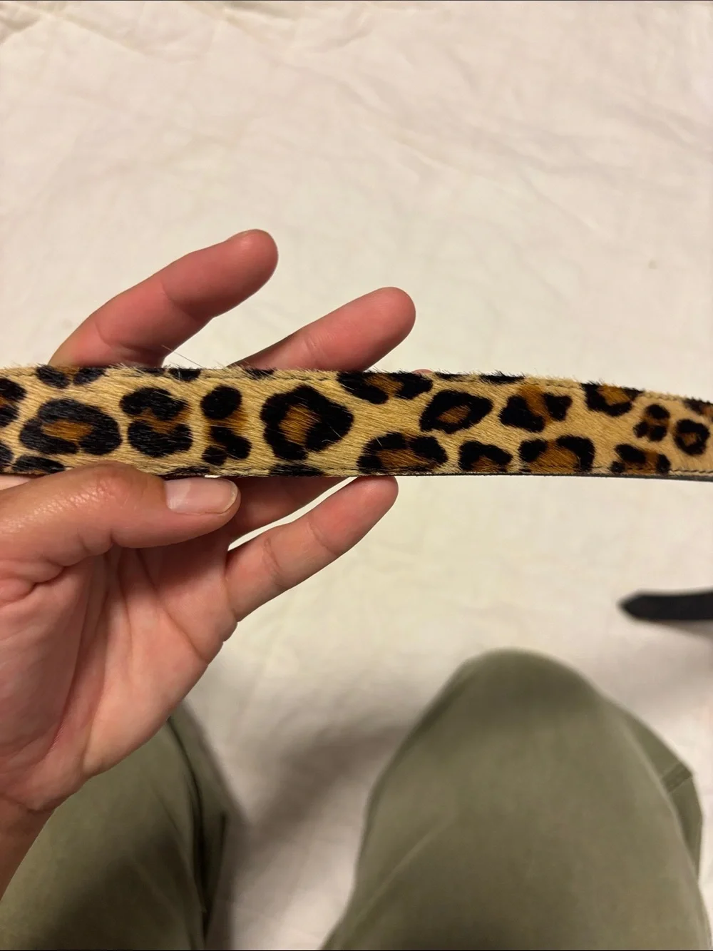 Avignon Belt - Genuine Leather - Vintage Leopard Print Size M